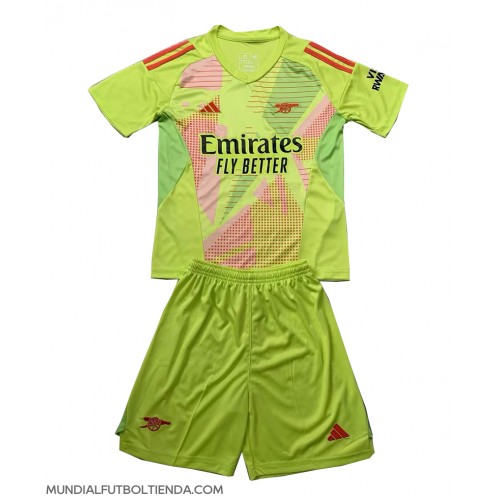 Camiseta Arsenal Portero Primera Equipación Replica 2024-25 para niños mangas cortas (+ Pantalones cortos)